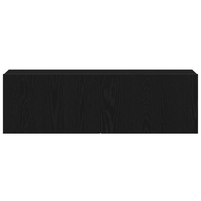 TV Cabinet Set 4 pcs Black Oak Engineered Wood