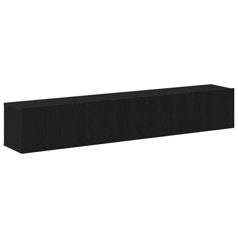 TV Cabinet Set 2 pcs Black Oak Engineered Wood