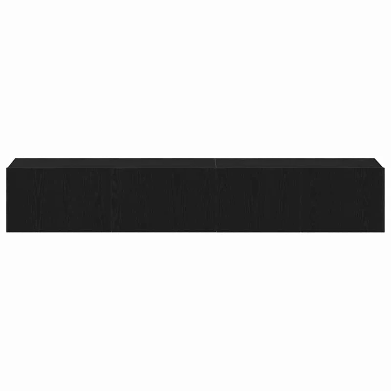 TV Cabinet Set 2 pcs Black Oak Engineered Wood