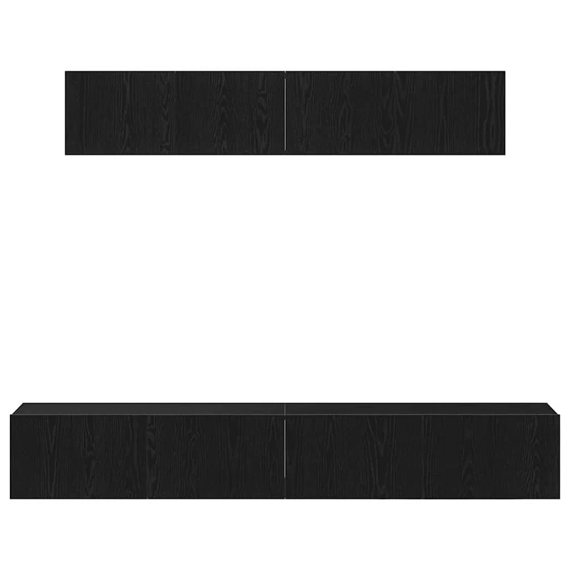 TV Cabinet Set 4 pcs Black Oak
