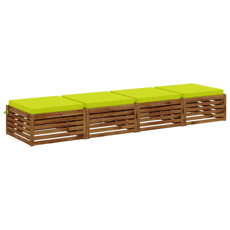 Seat Cushions SOEST 4 pcs 100% Polyester Bright Green