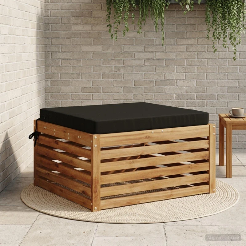 Seat Cushions SOEST 100% Polyester Black 60 x 60 x 7 cm