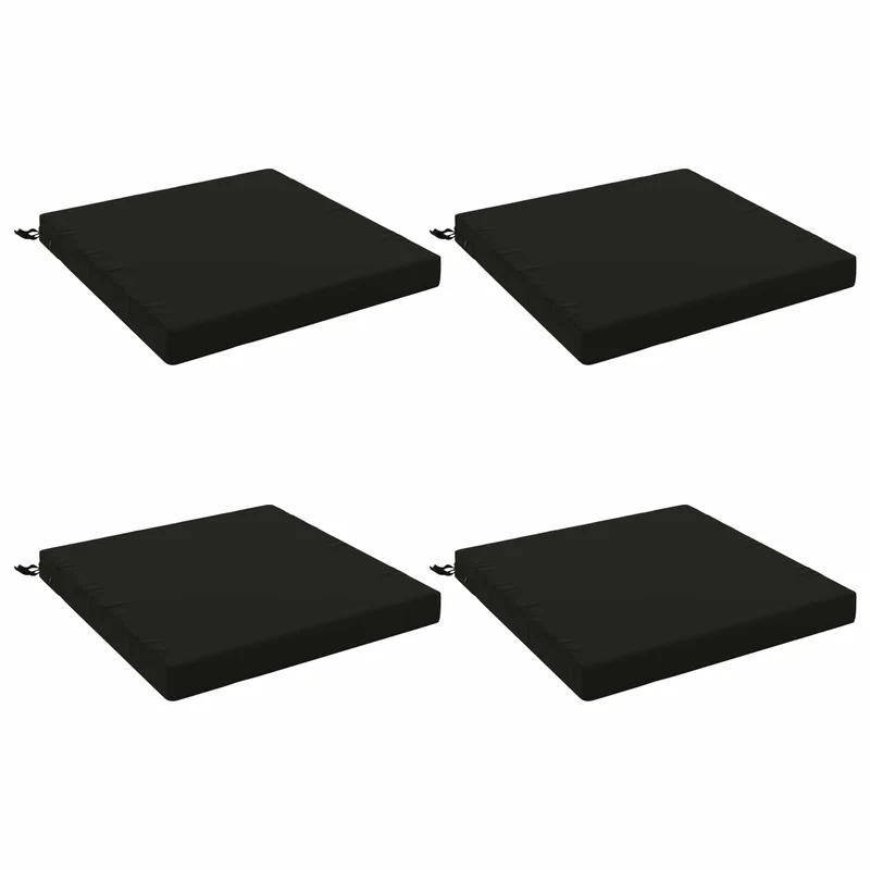 Seat Cushions SOEST 4 pcs 100% Polyester Black 60 x 60 x 7 cm