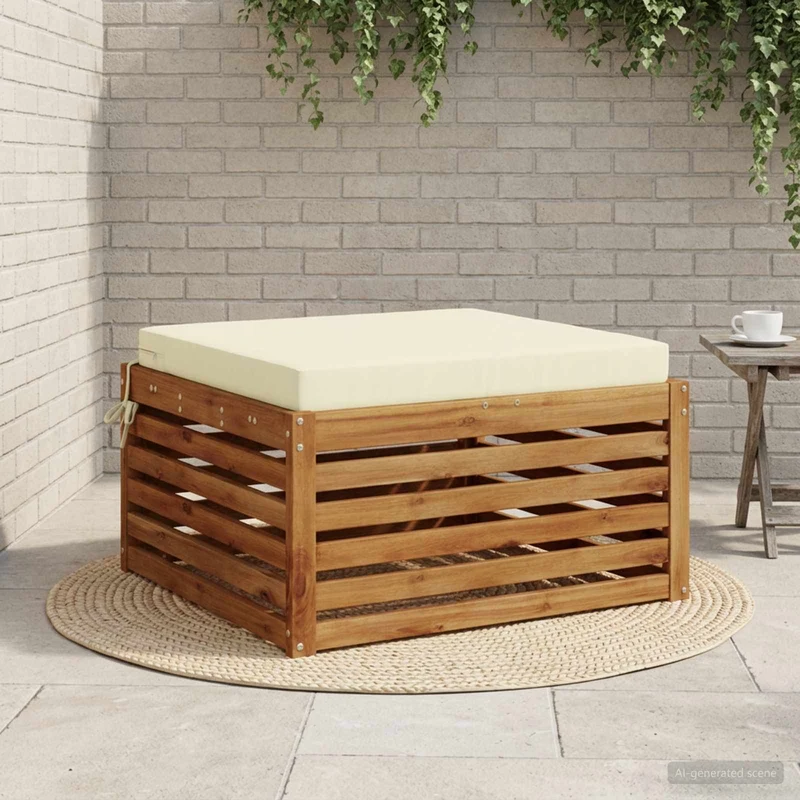 Seat Cushions SOEST 100% Polyester Cream 60 x 60 x 7 cm