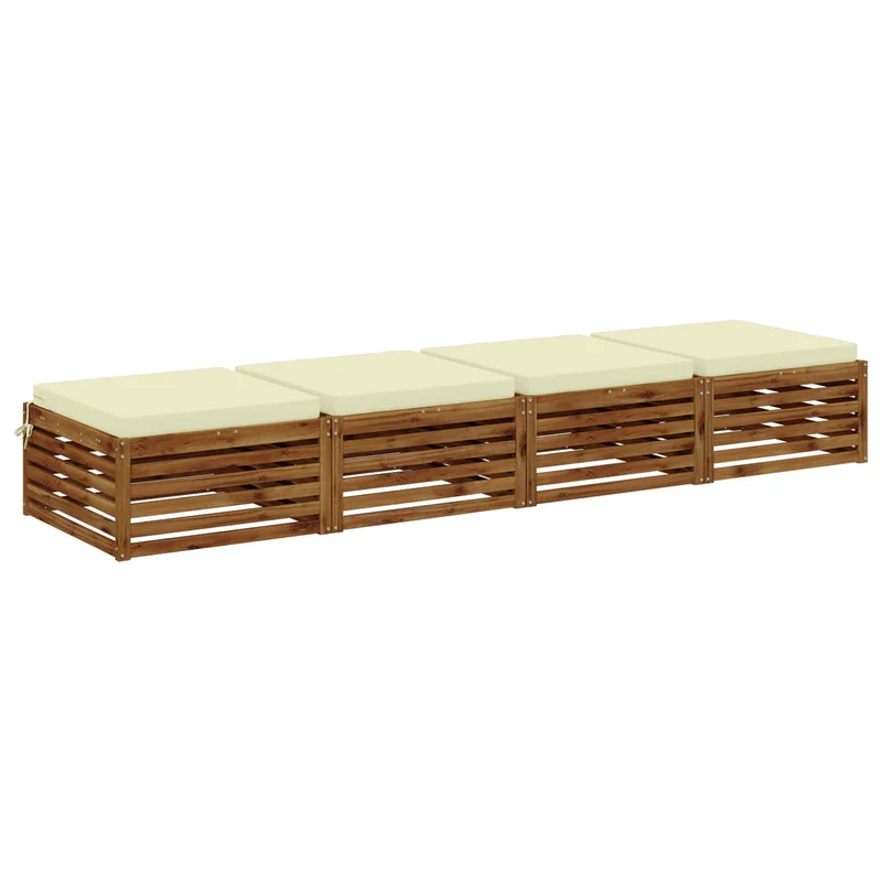 Seat Cushions SOEST 4 pcs 100% Polyester Cream 60 x 60 x 7 cm