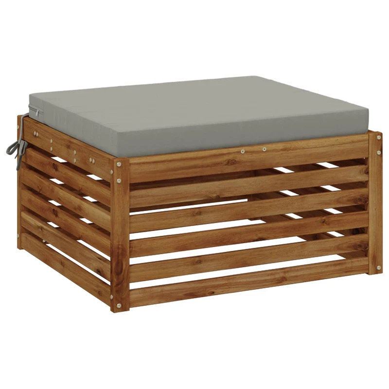 Seat Cushions SOEST 100% Polyester Grey 60 x 60 x 7 cm