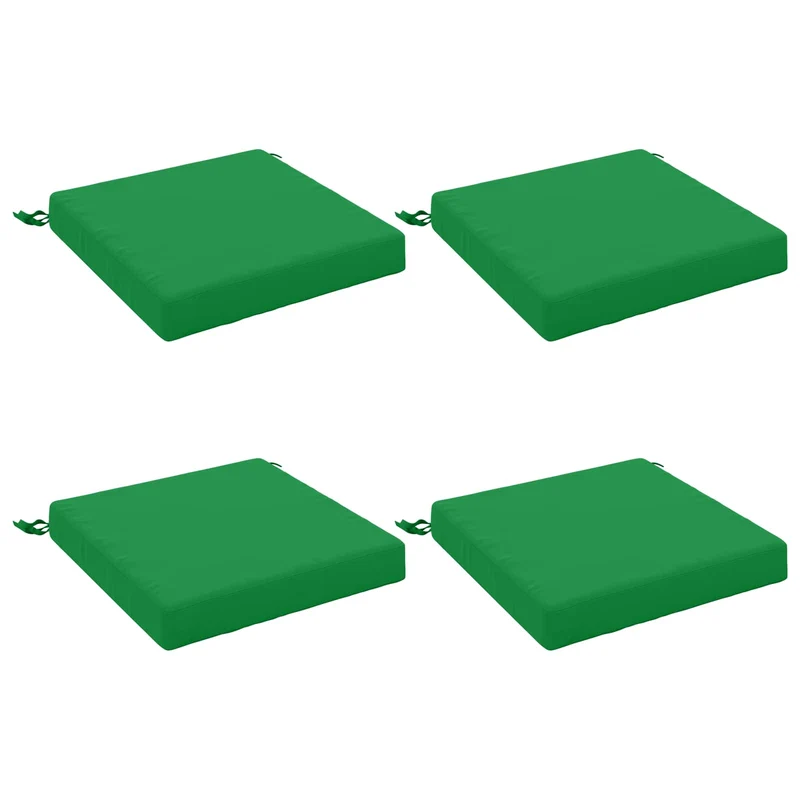 Seat Cushions SOEST 4 pcs 100% Polyester Green 40 x 40 x 7 cm