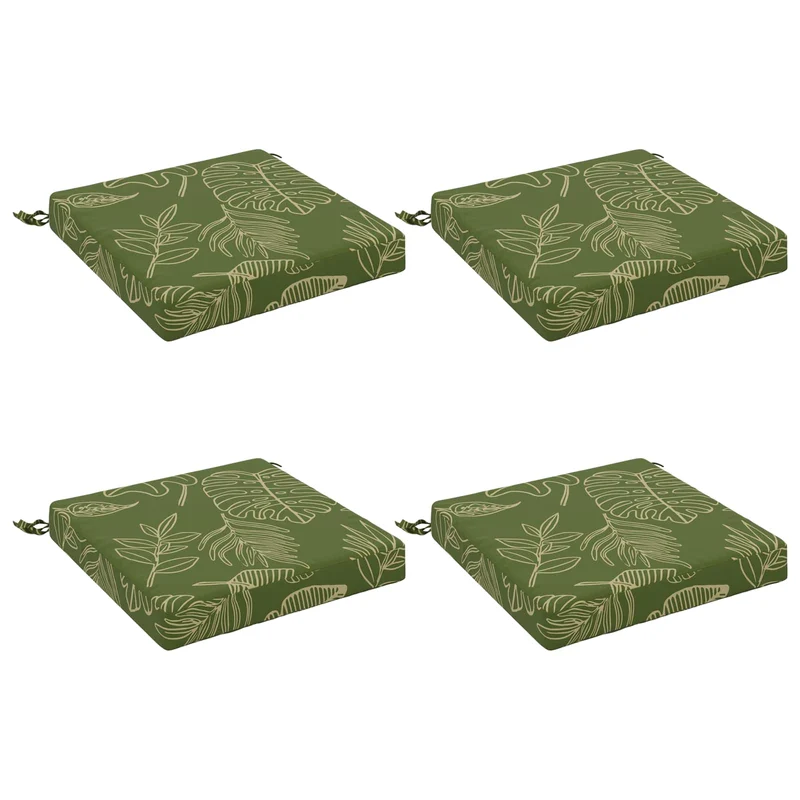 Seat Cushions SOEST 4 pcs 100% Polyester Leaf Design