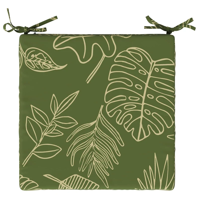 Seat Cushions SOEST 4 pcs 100% Polyester Leaf Design