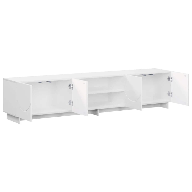 TV Stand 180 x 34.5 x 40 cm High Gloss White Engineered Wood