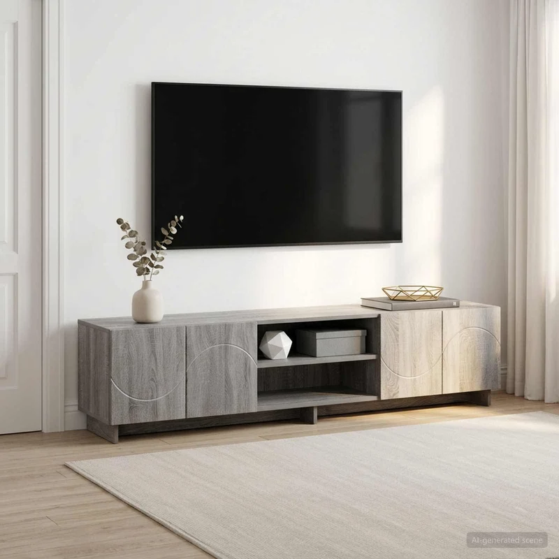 TV Stand 180 x 34.5 x 40 cm Grey Sonoma Engineered Wood