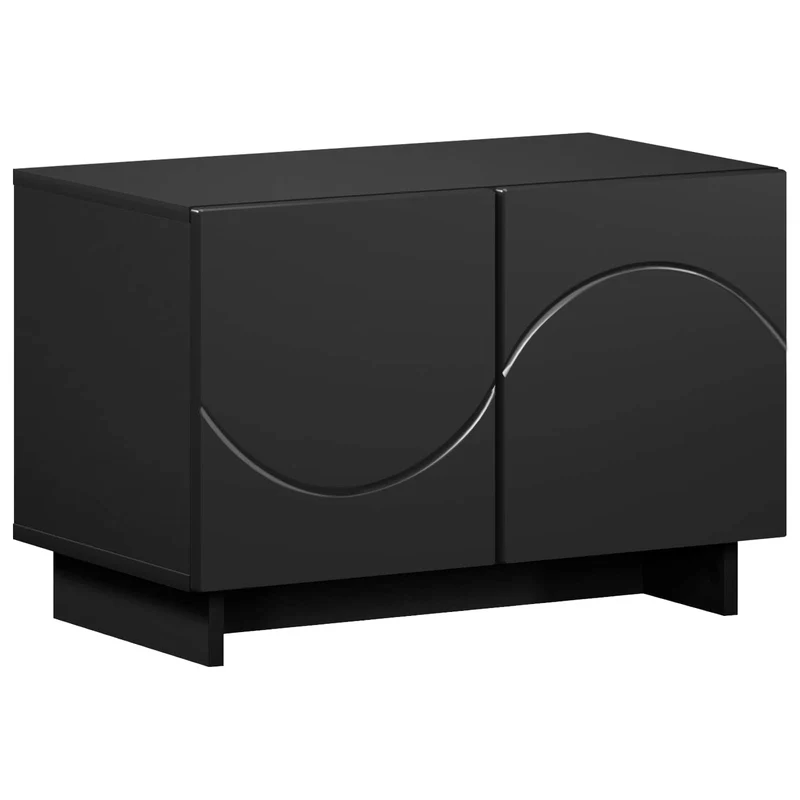 TV Stand 60 x 34.5 x 40 cm Black Engineered Wood