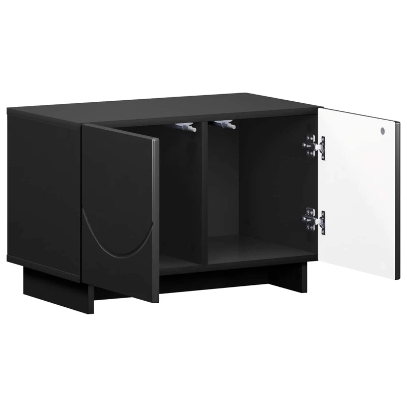 TV Stand 60 x 34.5 x 40 cm Black Engineered Wood