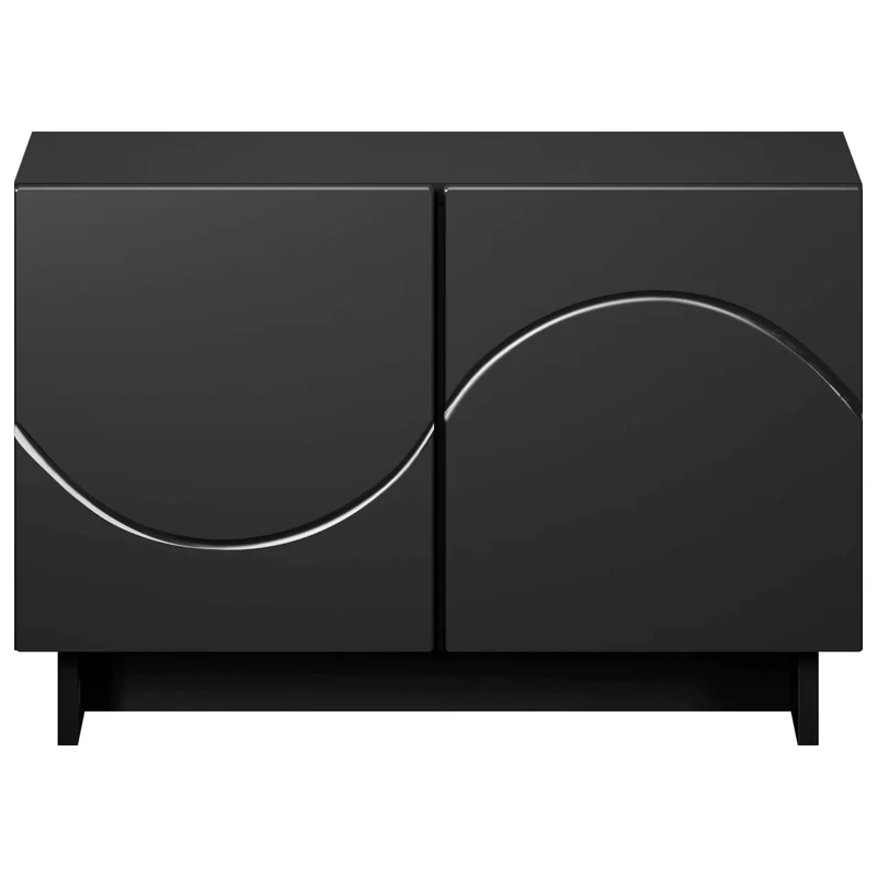 TV Stand 60 x 34.5 x 40 cm Black Engineered Wood