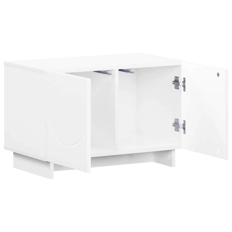 TV Stand 60 x 34.5 x 40 cm High Gloss White Engineered Wood