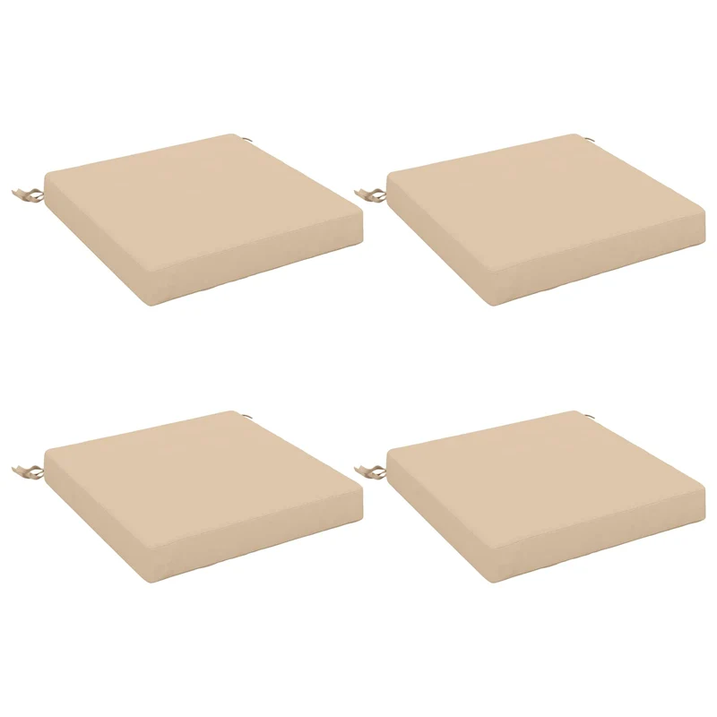 Seat Cushions SOEST 4 pcs 100% Polyester Cream 45 x 45 x 7 cm