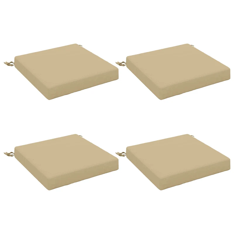Seat Cushions SOEST 4 pcs 100% Polyester Beige 45 x 45 x 7 cm