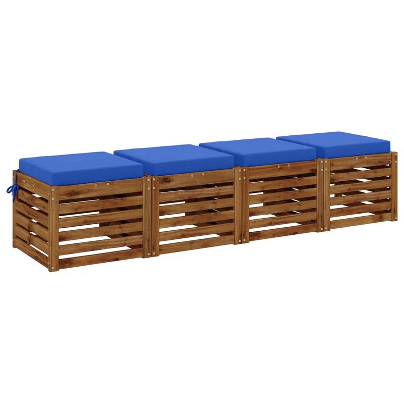 Seat Cushions SOEST 4 pcs 100% Polyester Royal Blue
