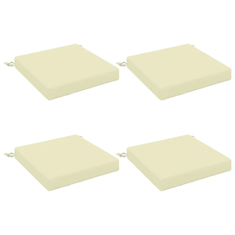 Seat Cushions SOEST 4 pcs 100% Polyester Cream 45 x 45 x 7 cm