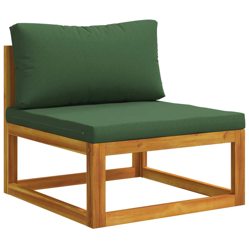 Sectional Sofa Set with Cushions 2 pcs Solid Acacia Wood