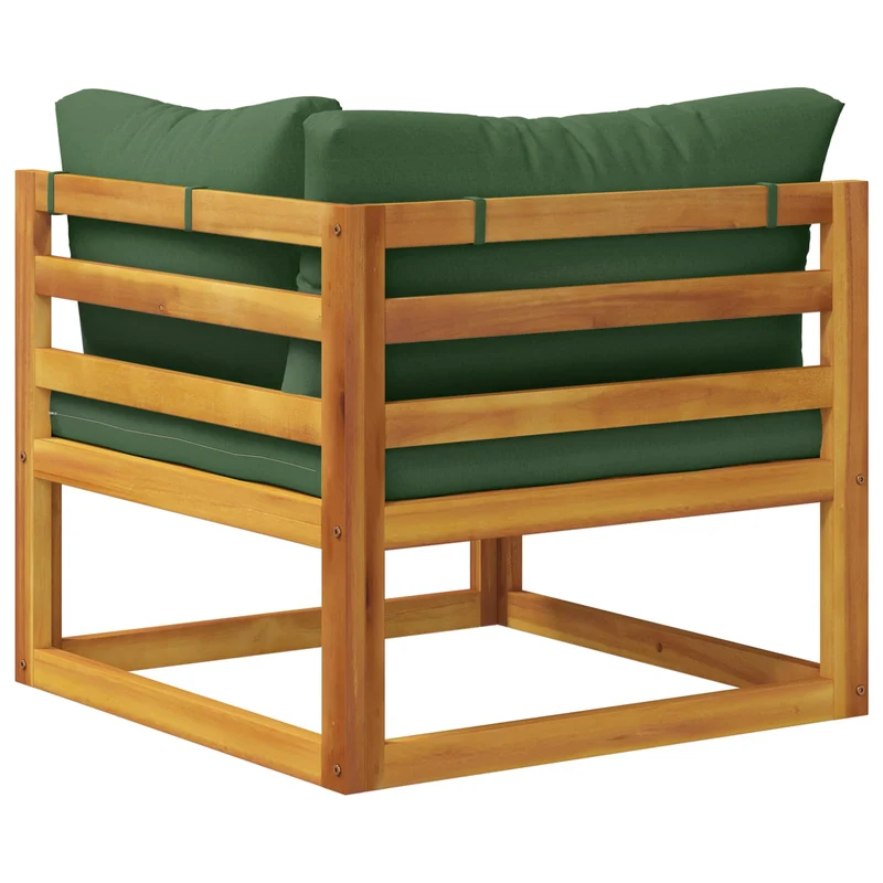 Sectional Corner Sofa with Cushions Solid Acacia Wood Natural