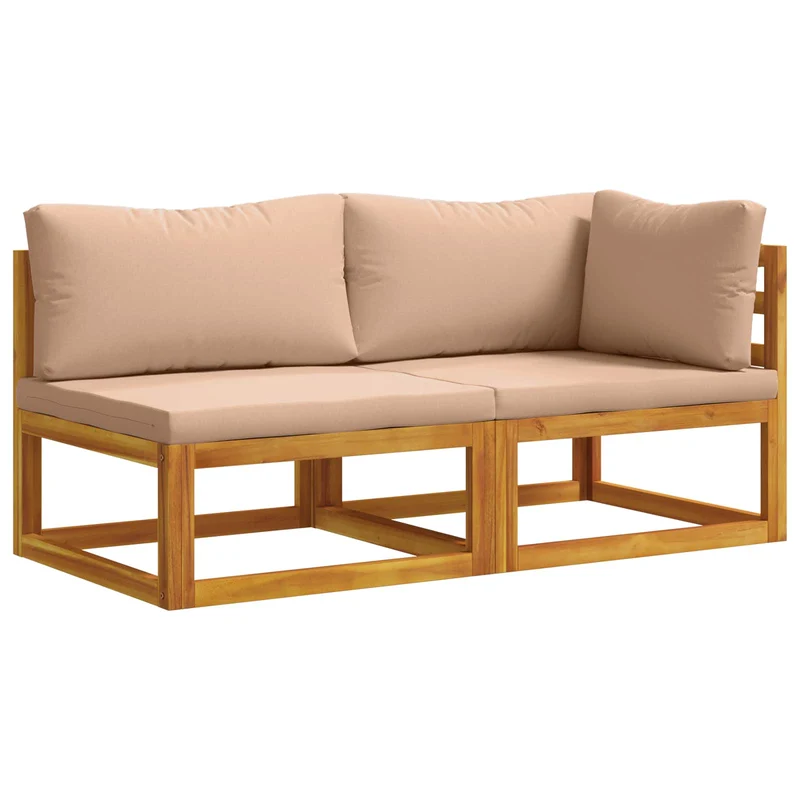 Sectional Sofa Set with Cushions 2 pcs 2-Seater