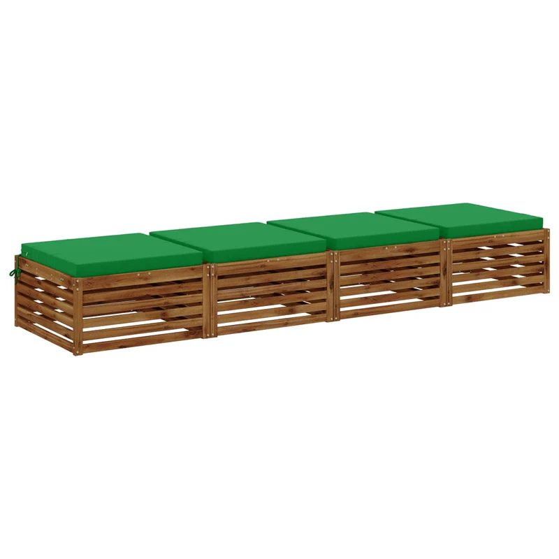 Seat Cushions SOEST 4 pcs 100% Polyester Green 60 x 60 x 7 cm