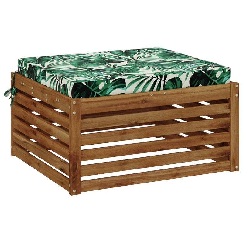 Seat Cushions SOEST 100% Polyester Leaf Pattern 60 x 60 x 7 cm