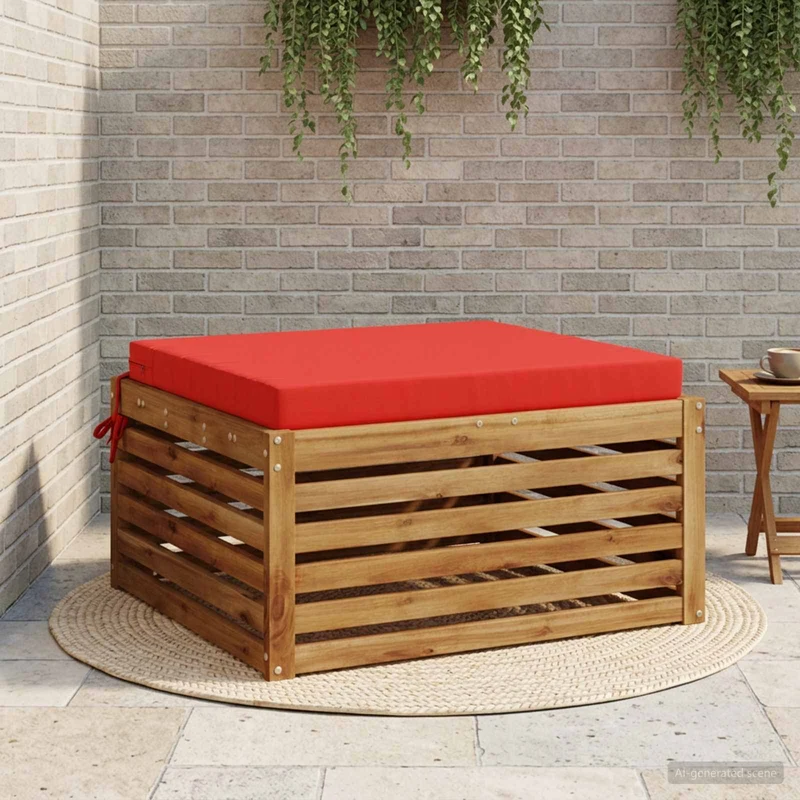 Seat Cushions SOEST 100% Polyester Red 60 x 60 x 7 cm