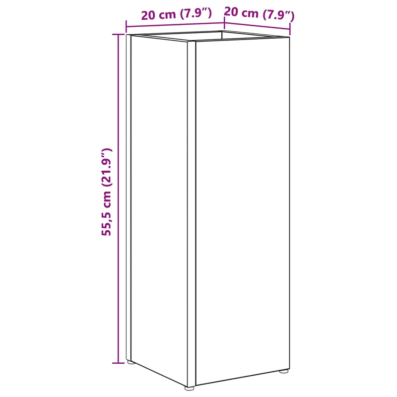 Umbrella Stand Concrete Grey 20 x 20 x 55.5 cm Engineered Wood