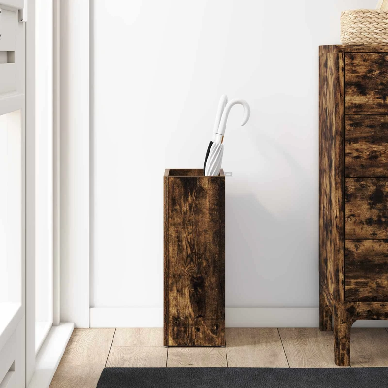 Umbrella Stand Smoked Oak 20 x 20 x 55.5 cm Engineered Wood