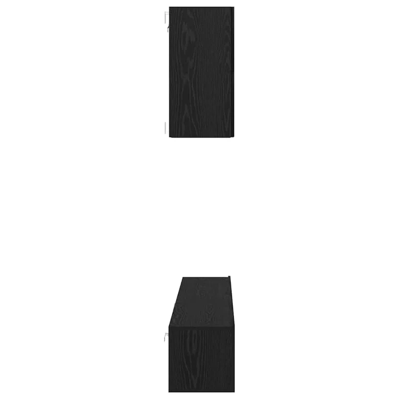TV Cabinet Set 5 pcs Black Oak Engineered Wood