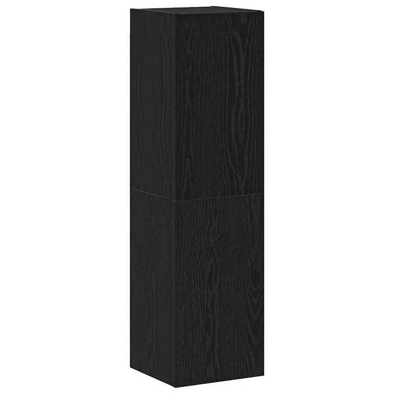 TV Cabinet Set 4 pcs Black Oak Engineered Wood