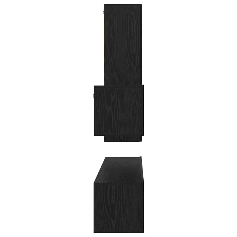 TV Cabinet Set 4 pcs Black Oak Engineered Wood