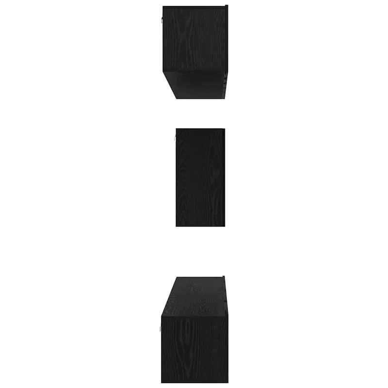 TV Cabinet Set 6 pcs Black Oak Engineered Wood
