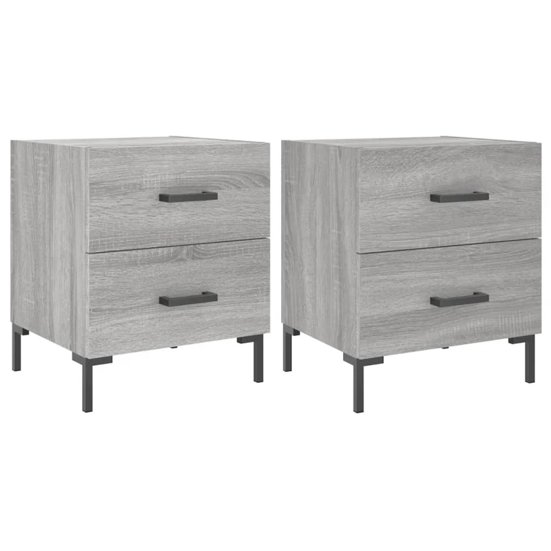 Bedside Cabinets 2 pcs Grey Sonoma 40x35x47,5 cm Engineered Wood