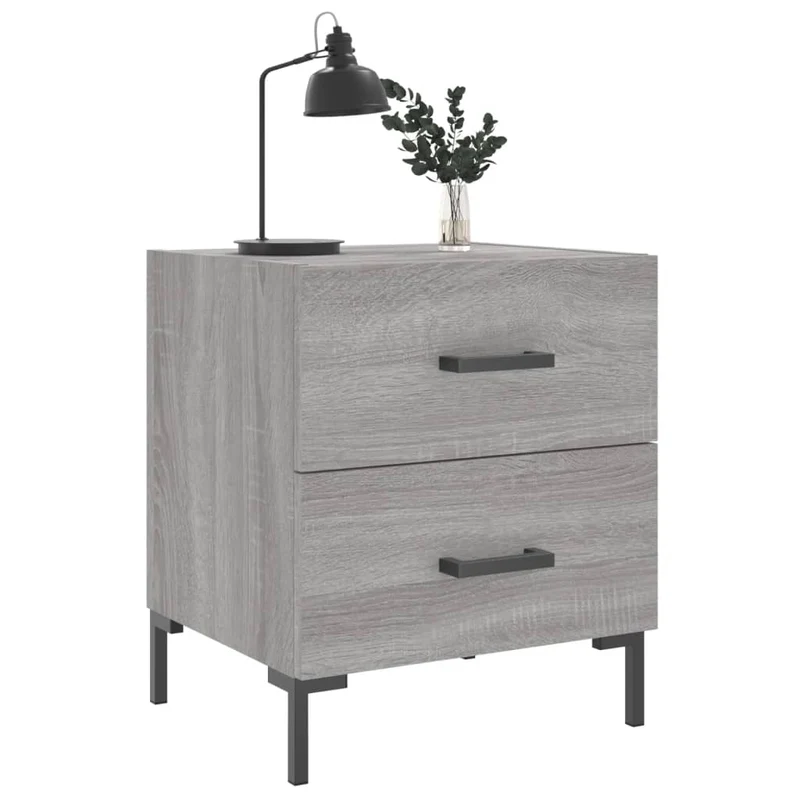 Bedside Cabinets 2 pcs Grey Sonoma 40x35x47,5 cm Engineered Wood