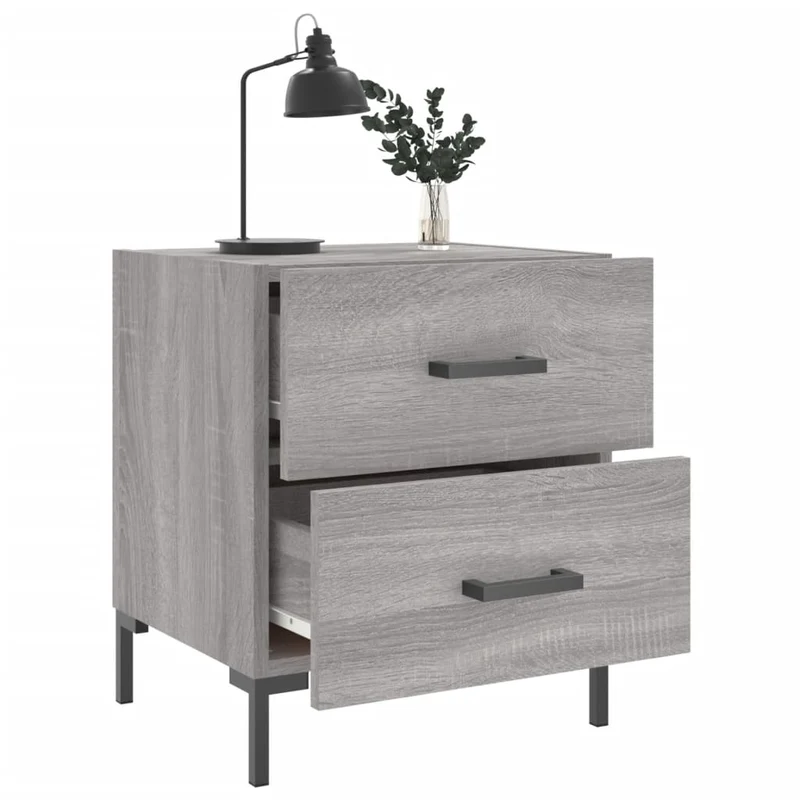 Bedside Cabinets 2 pcs Grey Sonoma 40x35x47,5 cm Engineered Wood