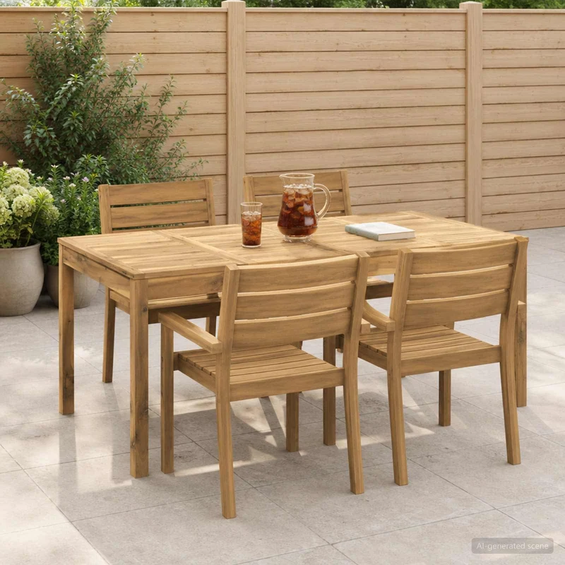 Garden Dinner Table Whitewash 180 x 88.5 x 75 cm