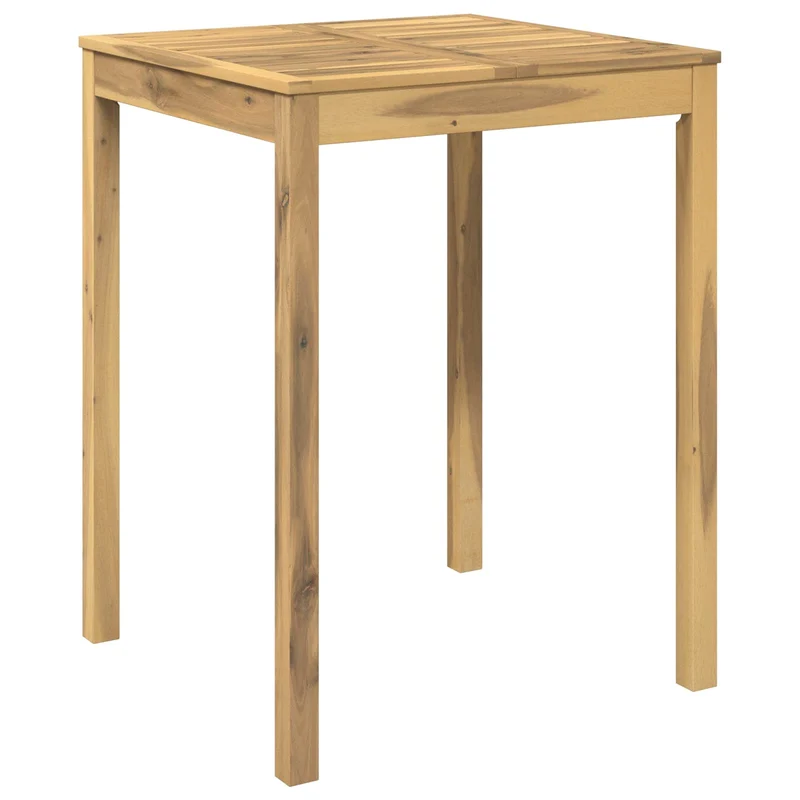 Garden Bar Table Whitewash 80 x 80.5 x 105 cm Solid Acacia Wood
