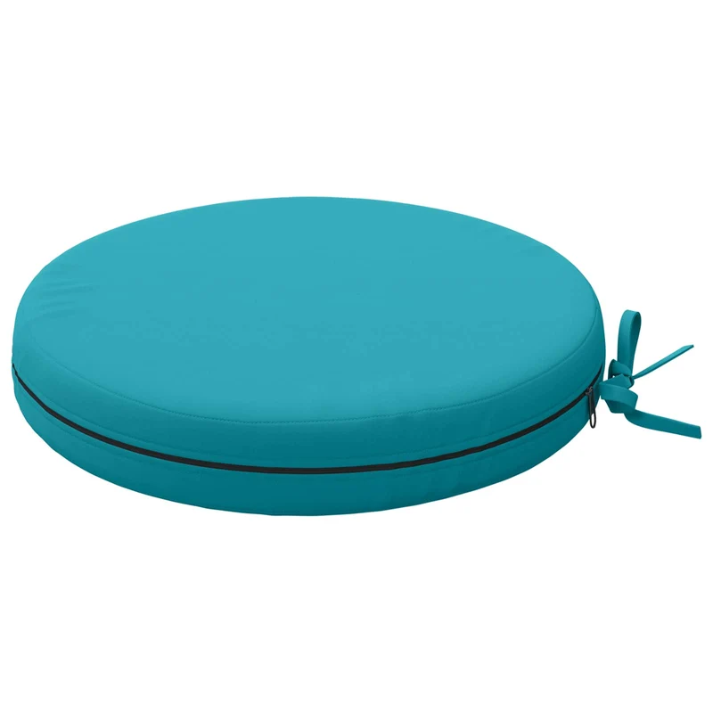 Seat Cushions SOEST 4 pcs 100% Polyester Turquoise Ø 35 x 7 cm