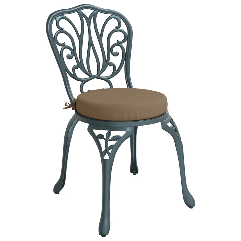 Seat Cushions SOEST 4 pcs 100% Polyester Taupe Ø 40 x 7 cm