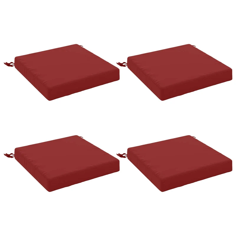 Seat Cushions SOEST 4 pcs 100% Polyester Wine Red