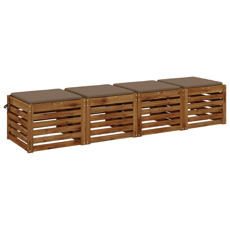 Seat Cushions SOEST 4 pcs 100% Polyester Taupe 45 x 45 x 3 cm