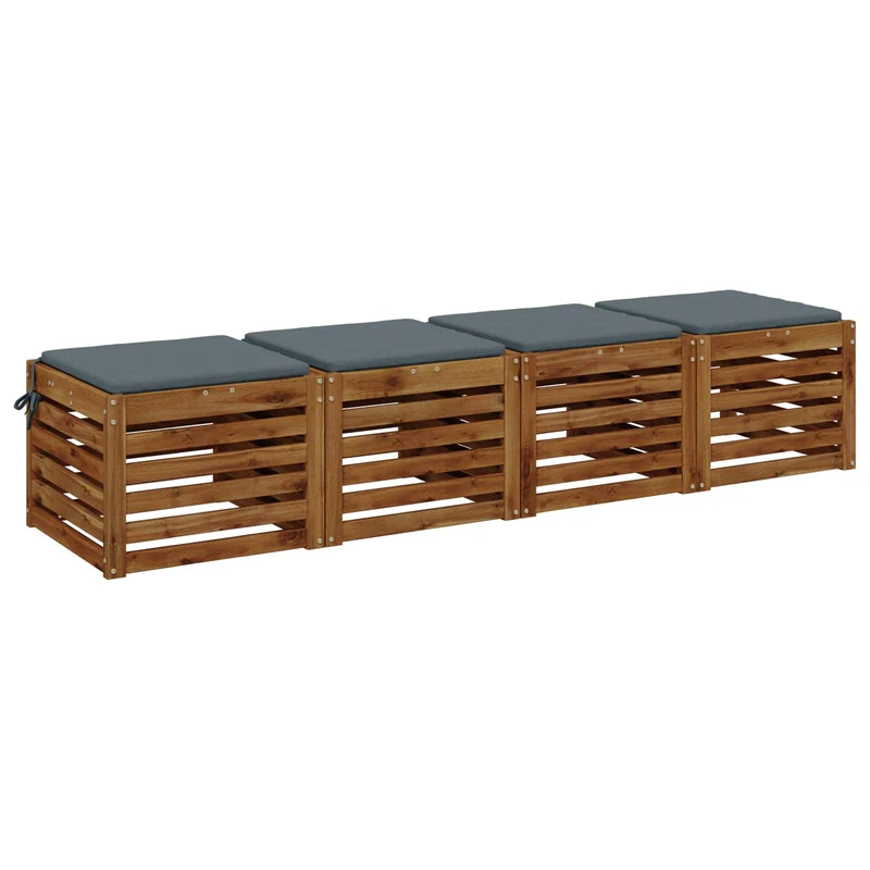 Seat Cushions SOEST 4 pcs 100% Polyester Blue 45 x 45 x 3 cm