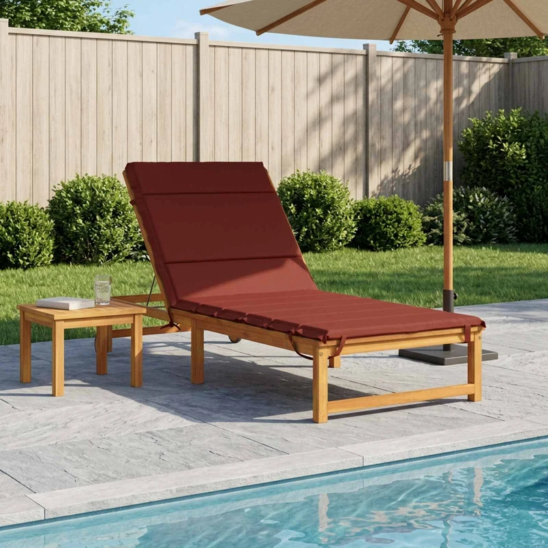 Sunlounger Cushion GEMERT 100% Polyester Red 200 x 70 x 3 cm