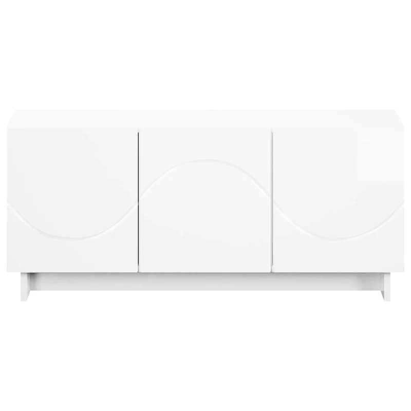 TV Stand 90 x 34.5 x 40 cm High Gloss White Engineered Wood