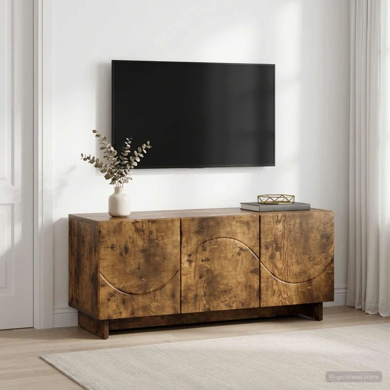 TV Stand 90 x 34.5 x 40 cm Smoked Oak Engineered Wood