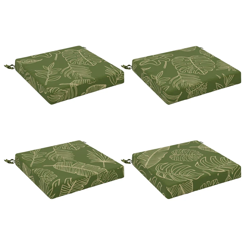 Seat Cushions SOEST 4 pcs 100% Polyester Leaf Design