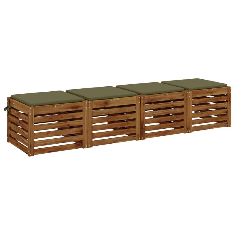 Seat Cushions SOEST 4 pcs 100% Polyester Olive Green